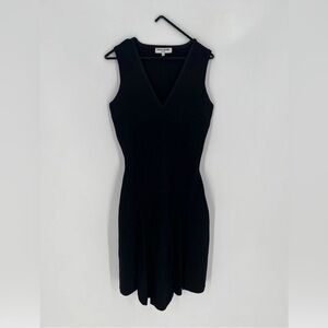 Opening Ceremony Sculpt Structured Scuba V Neck Knit Insert Seamed Mini Dress